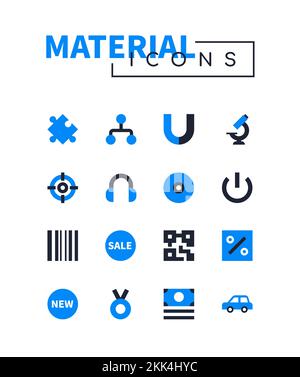 Shopping und Sale – flaches Design mit Symbolen Stock Vektor