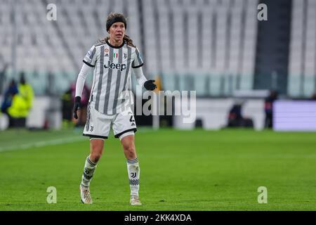 Turin, Italien. 24.. November 2022. Sofie Junge of Juventus Women FC während des Fußballspiels der UEFA Women's Champions League 2022/23 – Gruppe C zwischen dem FC Juventus Women und dem FC Arsenal Women im Allianz Stadium gesehen. (Foto: Fabrizio Carabelli/SOPA Images/Sipa USA) Guthaben: SIPA USA/Alamy Live News Stockfoto