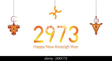 Frohes Neues Konzeptdesign Für Das Amazigh-Jahr. Vektordarstellung. Stock Vektor