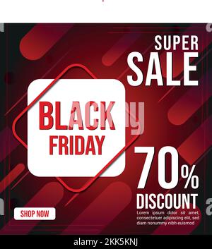 Kreativer Super Sale Black Friday professionelles Bannerdesign für soziale Medien Stock Vektor