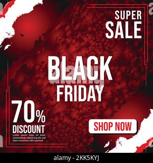 Creatie Black Friday Super Sale Rabatt professionelles Bannerdesign Stock Vektor