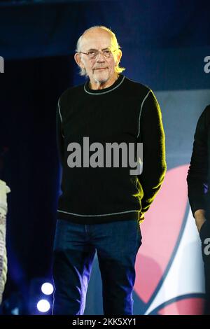 25. November 2022, Tokio, Japan: Amerikanischer Schauspieler CHRISTOPHER LLOYD nimmt an der Eröffnungszeremonie der Tokyo Comic Con 2022 Makuhari Messe International Exhibition Hall in Chiba, nahe Tokio, Teil. Nach drei Jahren kehrten die japanischen Versionen der San Diego Comic-Con (USA) nach Japan zurück; die letzte Veranstaltung fand 2019 statt. Tokyo Comic Con läuft vom 25. Bis 27. November. (Kreditbild: © Rodrigo Reyes Marin/ZUMA Press Wire) Stockfoto