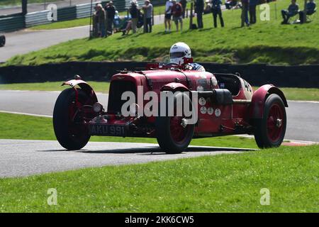 Edward Bradley, Aston Martin Ulster, Melville and Geoghegan Trophäen Race, eine 15-minütige Veranstaltung für Standard- und modifizierte Vorkriegssportwagen, VSCC, Stockfoto