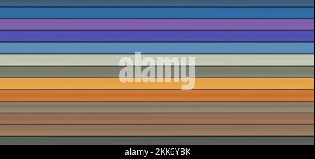 Farbe für parallele horizontale Linienmuster. Abstrakter, lebendiger Hintergrund für geometrische Kunst. Elegante Illustration für Werbetexte im Hintergrund oder Stockfoto