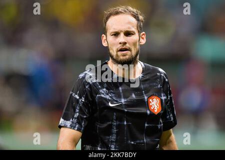 DOHA, KATAR - NOVEMBER 25: Daley Blind of the Netherlands vor dem Spiel der Gruppe A - FIFA-Weltmeisterschaft Katar 2022 zwischen den Niederlanden und Ecuador im Khalifa International Stadium am 25. November 2022 in Doha, Katar (Foto: Pablo Morano/BSR Agency) Stockfoto