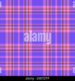 Hintergrund der Schottenprüfung. Karierter Textilvektor. Nahtlose Struktur in Orange und Violett. Stock Vektor