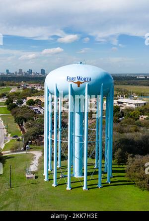 Fort Worth Water Tower - Luftaufnahme - FORT WORTH, USA - 8. NOVEMBER 2022 Stockfoto