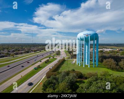 Fort Worth Water Tower - Luftaufnahme - FORT WORTH, USA - 8. NOVEMBER 2022 Stockfoto