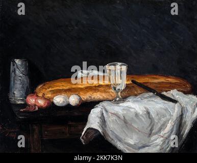 Still Life mit Brot und Eiern von Paul Cezanne (1839-1906), Öl auf Leinwand, 1865 Stockfoto