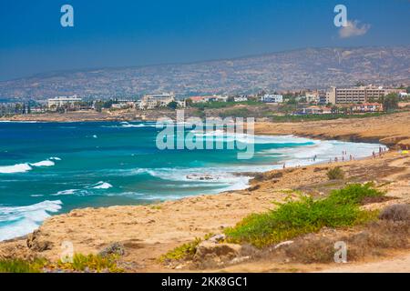 Wunderschöner Meerblick in der Nähe von Paphos, Zypern Stockfoto