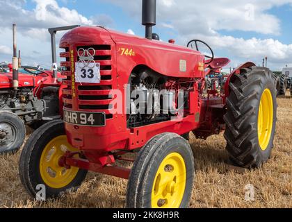 Tarrant Hinton.Dorset.United Kingdom.25. 2022. August. Auf der Great Dorset Steam Fair wird Ein Massey Harris 744 ausgestellt Stockfoto