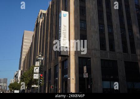 Das Twitter-Hauptquartier, Donnerstag, 24. November 2022, in San Francisco. Stockfoto