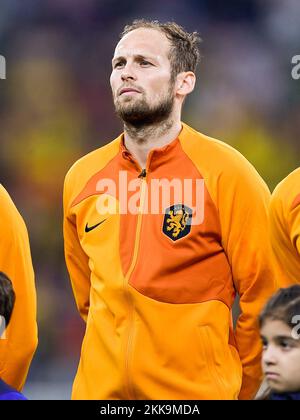 DOHA, KATAR - NOVEMBER 25: Daley Blind of the Netherlands vor dem Spiel der Gruppe A - FIFA-Weltmeisterschaft Katar 2022 zwischen den Niederlanden und Ecuador im Khalifa International Stadium am 25. November 2022 in Doha, Katar (Foto: Pablo Morano/BSR Agency) Stockfoto