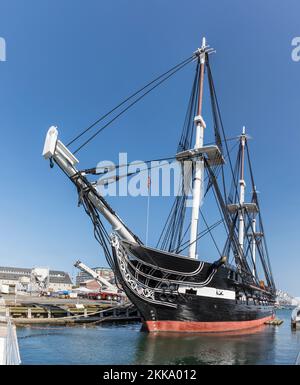 Boston, USA - 12. September 2017: USS Constitution, Boston, USA im Hafen Stockfoto