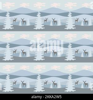 Nahtloses Muster für Winterlandschaft Stock Vektor