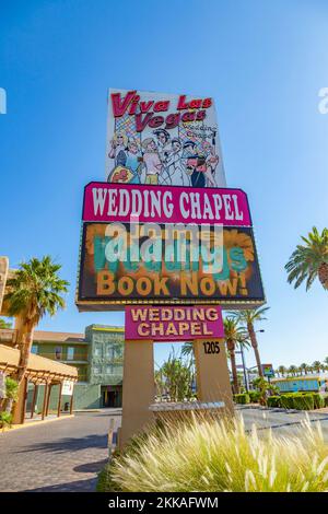 Las Vegas, USA - 15. Juni 2012: Hochzeitskapelle in Las Vegas, USA. Sie bieten einen 24-Stunden-Service und gotische Hochzeiten. Stockfoto
