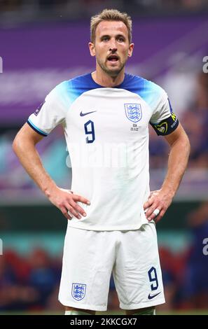 Al-Khor, Katar, 25.. November 2022. Harry Kane aus England während des Spiels der FIFA-Weltmeisterschaft 2022 im Al Bayt Stadium, Al Khor. Der Bildausdruck sollte lauten: David Klein/Sportimage Stockfoto