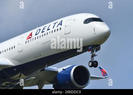 Präfektur Chiba, Japan - 05. Mai 2019: Passagierflugzeug Delta Air Lines Airbus A350-900 (N512DN). Stockfoto