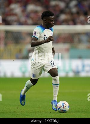 Bukayo Saka aus England während des FIFA-Weltmeisterschaftsspiels Gruppe B im Al Bayt Stadium in Al Khor, Katar. Foto: Freitag, 25. November 2022. Stockfoto