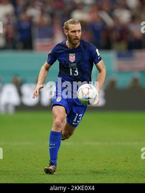 Tim Ram der USA während des Gruppenspiels der FIFA-Weltmeisterschaft Gruppe B im Al Bayt Stadium in Al Khor, Katar. Foto: Freitag, 25. November 2022. Stockfoto