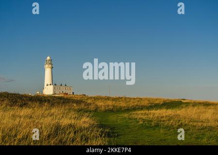 Am frühen Morgen Licht im Leuchtturm am Flamborough Head. Stockfoto