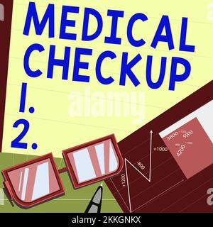 Inspiration mit Schild „Medical Checkup“. Geschäftskonzept Medizinische Untersuchung zur Prüfung Ihres allgemeinen Gesundheitszustandes Stockfoto