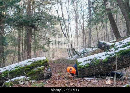 Winterlandschaft gefrorener See im Freien Entdecken Sie den Kopierraum natürliche Hintergründe Stockfoto