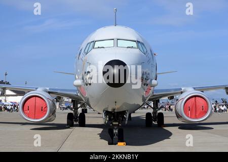 Präfektur Aomori, Japan - 07. September 2014: US Navy Boeing P-8A Poseidon Multimission Maritime Aircraft von VP-5 Mad Foxes. Stockfoto