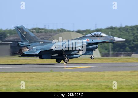 Präfektur Aomori, Japan - 07. September 2014: Japan Air Self-Defense Force Mitsubishi F-2A Multirole Fighter. Stockfoto