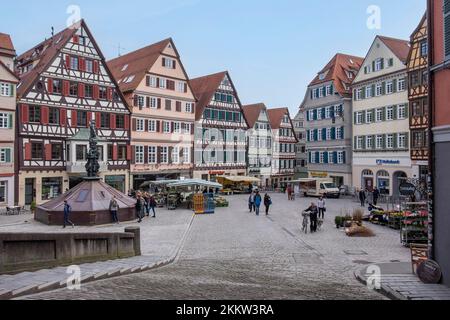 Marktplatz in Tübingen, Baden-Württemberg, Deutschland, Europa Stockfoto