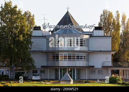 Wasserstation Mülheim, Schleuseninsel, Mülheim an der Ruhr, Ruhrgebiet, Nordrhein-Westfalen, Deutschland, Europa Stockfoto