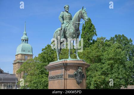 Reitdenkmal Großherzog Ludwig IV., Friedensplatz, Darmstadt, Hessen, Deutschland, Europa Stockfoto