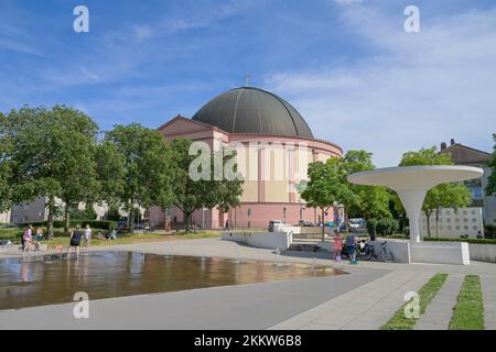 Georg-Büchner-Platz, Domkirche St. Ludwig, Darmstadt, Hessen, Deutschland, Europa Stockfoto