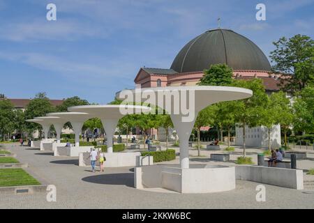 Georg-Büchner-Platz, Domkirche St. Ludwig, Darmstadt, Hessen, Deutschland, Europa Stockfoto