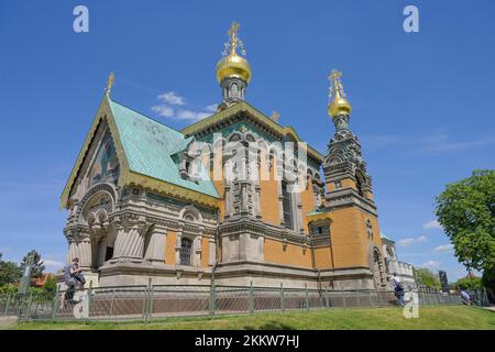 Russisch-orthodoxe Kirche St. Mary Magdalene, Mathildenhöhe, Darmstadt, Hessen, Deutschland, Europa Stockfoto