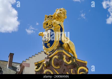 Löwenbrunnen, Schlossplatz, Wiesbaden, Hessen, Deutschland, Europa Stockfoto