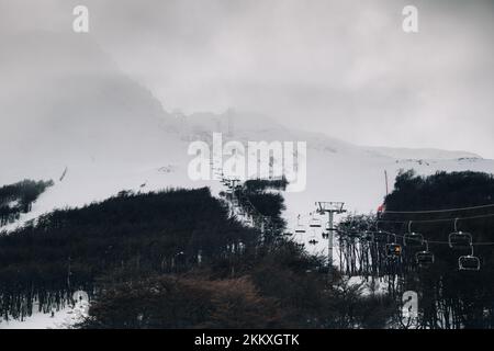 Paisajes en la nieve y montañas Stockfoto