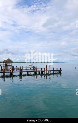 Lagune Bacalar, Quintana Roo, Mexiko Stockfoto