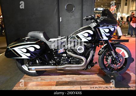 Harley Davidson Motorcycle im Birmingham NEC auf der Motorcycle Live 2022. Stockfoto