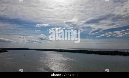 Der Port Macquarie in Australien aus der Vogelperspektive Stockfoto