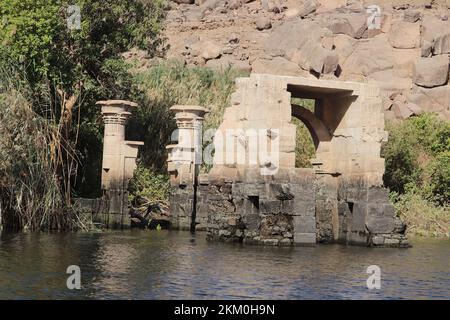 Philae-Tempel (Isis-Tempel) auf der Insel Agilika in Assuan, Ägypten Stockfoto