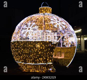 Weihnachtslichter Am Poole Quay, Stockfoto