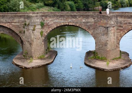 Die Wye-Brücke über den Fluss Wye, Hereford, Herefordshire Stockfoto