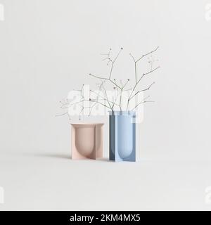 3D Abbildung einer dekorativen Vase, isoliert auf weißem Hintergrund Stockfoto