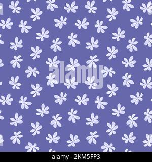 Wasserfarbener Blumenhintergrund. Wasserfarbenes nahtloses Muster mit Wildblumen auf einem sehr pery Hintergrund. Aquarelle Blütenknospe. Stockfoto