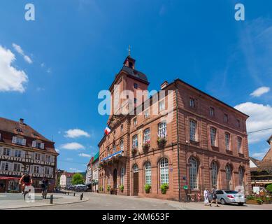 Wissembourg (Weißenburg): Rathaus, Altstadt Elsass, Bas-Rhin (Unterelsass), Frankreich Stockfoto