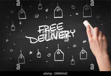 Handzeichnung Online-Shopping-Konzept Stockfoto