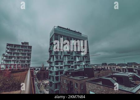 Moderne Architektur in Kopenhagen, Blick vom Dach Stockfoto