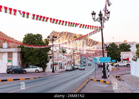 Traditionelle omanische Architektur. Sidab Stadt in der Nähe von Muscat, Oman. Arabische Halbinsel. Stockfoto