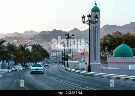 Traditionelle omanische Architektur. Sidab Stadt in der Nähe von Muscat, Oman. Arabische Halbinsel. Stockfoto